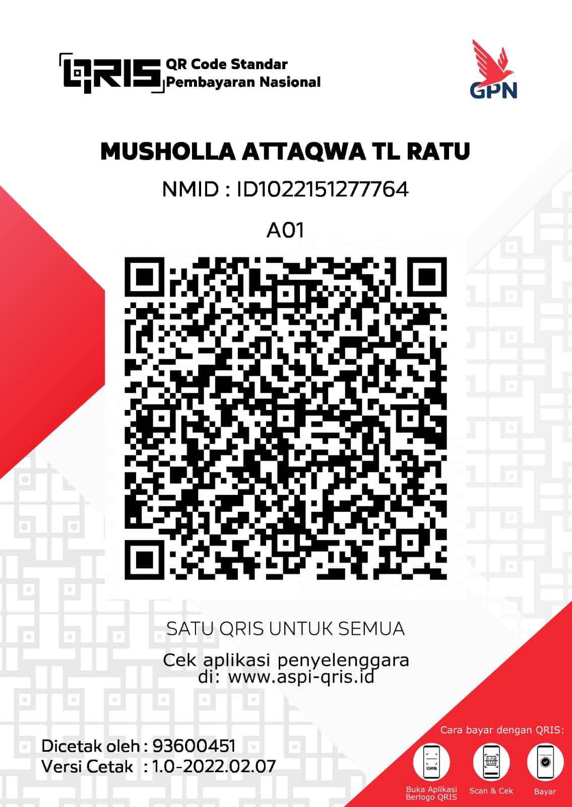 QRIS  MUSHOLA AT-TAQWA TALANG RATU