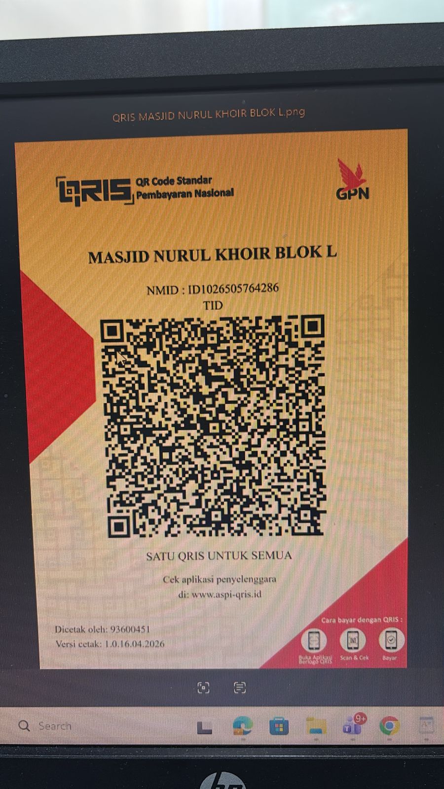 QRIS  MASJID NURUL KHOIR DABUK REJO LEMPUING OKI